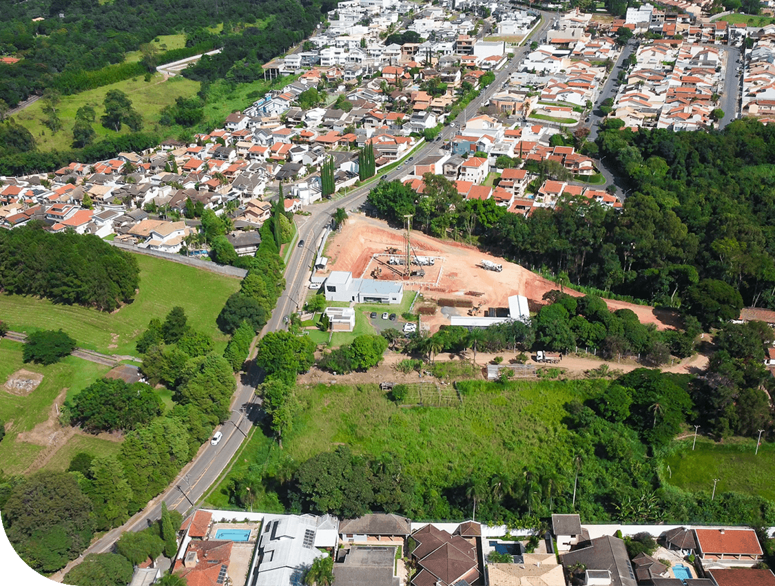 Vista aérea do empreendimento